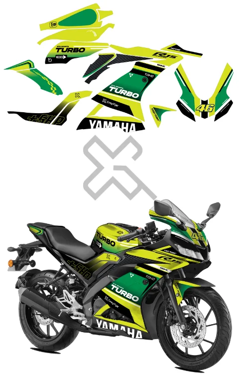 Turbo Edition Full Body Sticker Compatible with R15S & V3 | Made In Premium Gloss Vinyl With FPF(Fade Protection Film), Water Proof, Precut Sticker, Pack Of 1 Compatible with Both Side